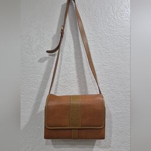 Vintage Courser Original Brown Leather Crossbody Bag Saddle Bag Equestrian Horse